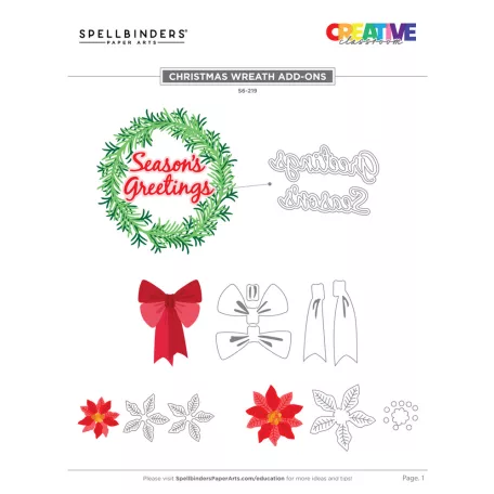 Spellbinders Vágósablon Christmas Wreath Add-Ons Cutting Dies (1 csomag)