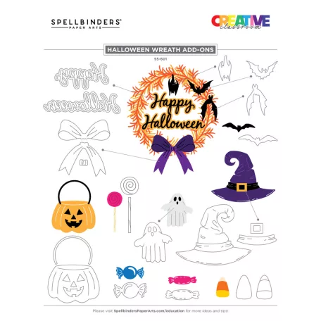 Spellbinders Vágósablon Halloween Wreath Add-Ons Cutting Dies (1 csomag)
