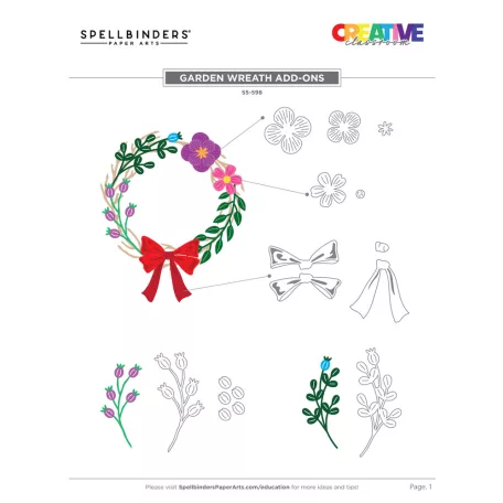 Spellbinders Vágósablon Garden Wreath Add-Ons Cutting Dies (1 csomag)