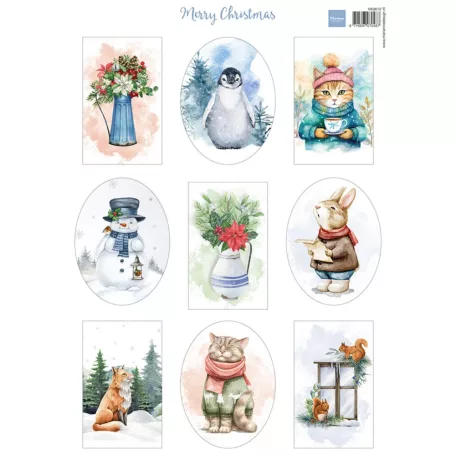 Marianne Design Kivágóív A4 - Merry Christmas - Cutting Sheet (1 ív)