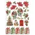 Stamperia All you need for Christmas Rizspapír A4 Classic Christmas socks and houses Rice Paper (1 ív)