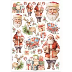   Stamperia All you need for Christmas Rizspapír A4 Classic Christmas Santa Claus Rice Paper (1 ív)