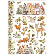   Stamperia All you need for Christmas Rizspapír A4 Classic Christmas underwood Rice Paper (1 ív)