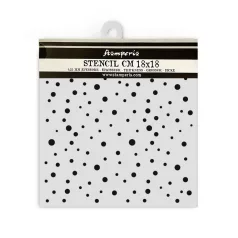   Stamperia All you need for Christmas Vastag stencil 18x18cm Classic Christmas dots pattern Thick Stencil  (1 db)