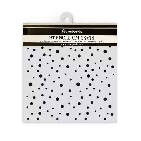 Stamperia All you need for Christmas Vastag stencil 18x18cm Classic Christmas dots pattern Thick Stencil  (1 db)