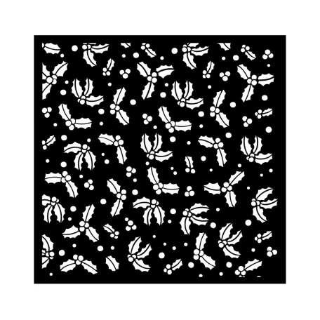 Stamperia All you need for Christmas Vastag stencil 18x18cm Classic Christmas gooseberry pattern Thick Stencil  (1 db)