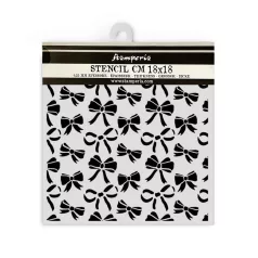   Stamperia All you need for Christmas Vastag stencil 18x18cm Classic Christmas ribbons pattern Thick Stencil  (1 db)