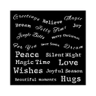 Stamperia All you need for Christmas Vastag stencil 18x18cm Classic Christmas quotes Thick Stencil  (1 db)