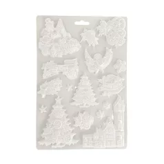   Stamperia Gear up for Christmas Öntőforma A4 Trees and elements Soft Mould (1 db)