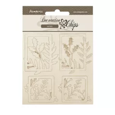   Stamperia Gear up for Christmas Chipboard 14x14 cm 4 squares Decorative Chips (1 ív)