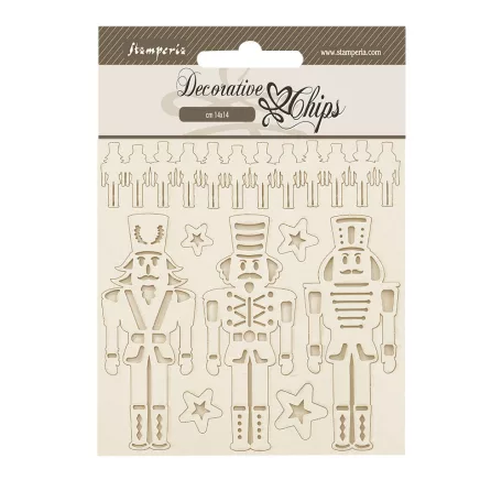 Stamperia The Nutcracker Chipboard 14x14 cm Soldiers Decorative Chips (1 ív)