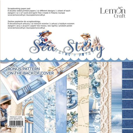 LemonCraft Scrapbook papírkészlet 12" (30 cm) - Sea Story - Scrapbooking Paper Pad (1 csomag)
