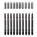 Sakura Black Edition Tűfilc készlet + Tolltartó Pigma Micron (10 db)
