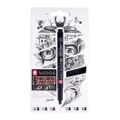 Sakura Black Edition Tűfilc készlet + Tolltartó Pigma Micron (6 db)