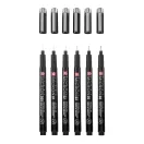 Sakura Black Edition Tűfilc készlet + Tolltartó Pigma Micron (6 db)