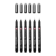   Sakura Black Edition Tűfilc készlet + Tolltartó Pigma Micron (6 db)