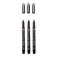  Sakura Black Edition Tűfilc készlet + Tolltartó Pigma Micron (3 db)