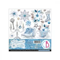   Ciao Bella Elegance of Blue Kivágóív készlet 6" (15 cm) Fussy Cut Pad (24 ív)