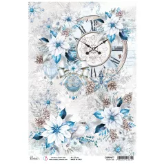   Ciao Bella Elegance of Blue Rizspapír A4 Snowy Time Rice Paper (1 ív)