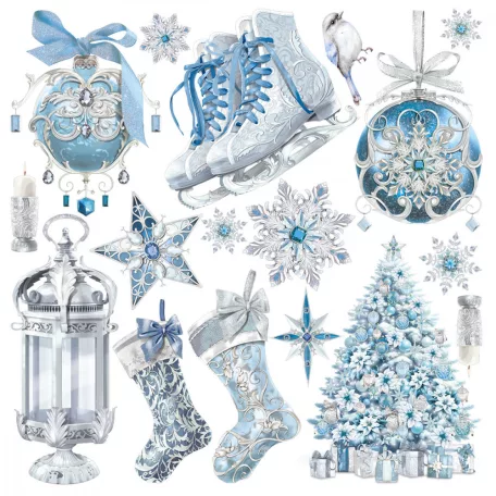 Ciao Bella Elegance of Blue Vellum kivágóív készlet 6" (15 cm) Vellum Fussy Cut (6 ív)