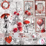   Ciao Bella Paris Je t'aime Scrapbook papírkészlet 12" (30 cm) Paper Pad (12 ív)