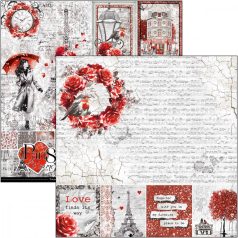   Ciao Bella Paris Je t'aime Scrapbook papírkészlet 12" (30 cm) Paper Pad (12 ív)
