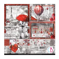   Ciao Bella Paris Je t'aime Scrapbook papírkészlet 8" (20 cm) Paper Pad (12 ív)