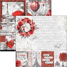   Ciao Bella Paris Je t'aime Scrapbook papírkészlet 8" (20 cm) Paper Pad (12 ív)