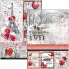 Ciao Bella Paris Je t'aime Scrapbook papírkészlet 12" (30 cm) Patterns Pad (8 ív)