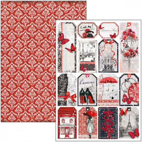 Ciao Bella Paris Je t'aime Scrapbook papírkészlet 12" (30 cm) Patterns Pad (8 ív)
