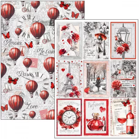 Ciao Bella Paris Je t'aime Scrapbook papírkészlet 12" (30 cm) Patterns Pad (8 ív)