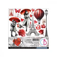   Ciao Bella Paris Je t'aime Kivágóív készlet 6" (15 cm) Fussy Cut Pad (24 ív)