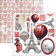   Ciao Bella Paris Je t'aime Kivágóív készlet 6" (15 cm) Fussy Cut Pad (24 ív)