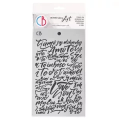   Ciao Bella Paris Je t'aime Stencil 5"x8" (13x20cm) Love Engraved Texture Stencil (1 db)