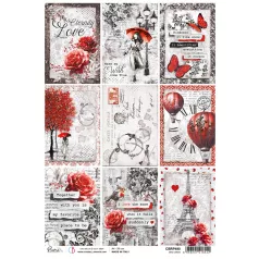   Ciao Bella Paris Je t'aime Rizspapír A4 Loveling Mini Cards Rice Paper (1 ív)