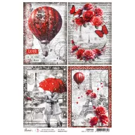   Ciao Bella Paris Je t'aime Rizspapír A4 Paris Je t’aime cards Rice Paper (1 ív)