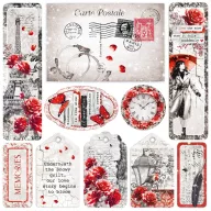  Ciao Bella Paris Je t'aime Vellum kivágóív készlet 6" (15 cm) Vellum Fussy Cut (6 ív)