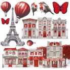 Ciao Bella Paris Je t'aime Vellum kivágóív készlet 6" (15 cm) Vellum Fussy Cut (6 ív)