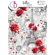   Ciao Bella Paris Je t'aime Vellum papírkészlet A4 Vellum Paper Patterns (6 ív)
