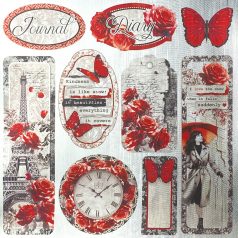   Ciao Bella Paris Je t'aime Papírkészlet 6" (15 cm) Deluxe Paper Pearl (5 ív)