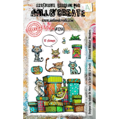 AALL & CREATE Szilikonbélyegző A6 - Ribboned Whisker Wonders - Stamp Set (1 db)
