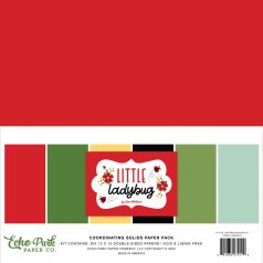   Echo Park Little Ladybug Papírkészlet 12" (30 cm) Coordinating Solids Paper Pack (6 lap)