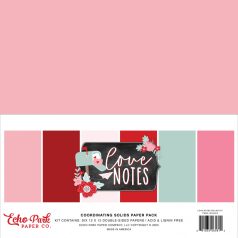   Echo Park Love Notes Papírkészlet 12" (30 cm) Coordinating Solids Paper Pack (6 lap)