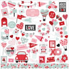   Echo Park Love Notes Matrica 12" (30 cm) Cardstock Stickers (1 ív)
