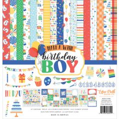   Echo Park Make A Wish Birthday Boy Scrapbook papírkészlet 12" (30 cm) Collection Kit (1 csomag)