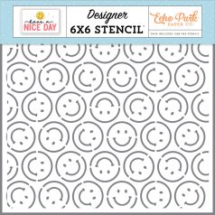   Echo Park Have A Nice Day Smile More Stencil 6" (15 cm) Designer Stencil (1 db)