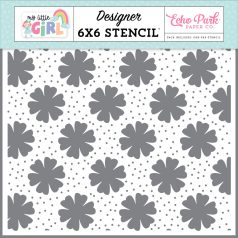   Echo Park My Little Girl Watch Me Grow Flowers Stencil 6" (15 cm) Designer Stencil (1 db)