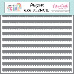   Echo Park My Little Girl Scallop Stripes Stencil 6" (15 cm) Designer Stencil (1 db)
