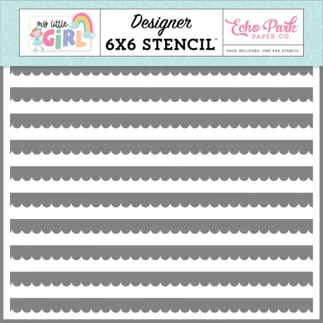 Echo Park My Little Girl Scallop Stripes Stencil 6" (15 cm) Designer Stencil (1 db)