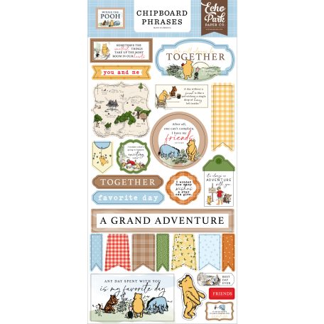 Echo Park Winnie The Pooh Chipboard 6"X12" Chipboard Phrases (1 ív)